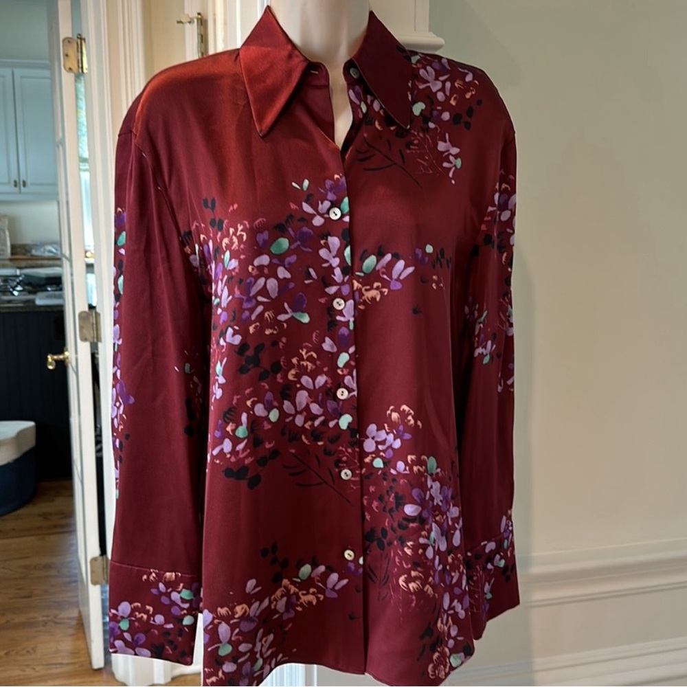 Vince Silk Forsythia Silk Button Down S